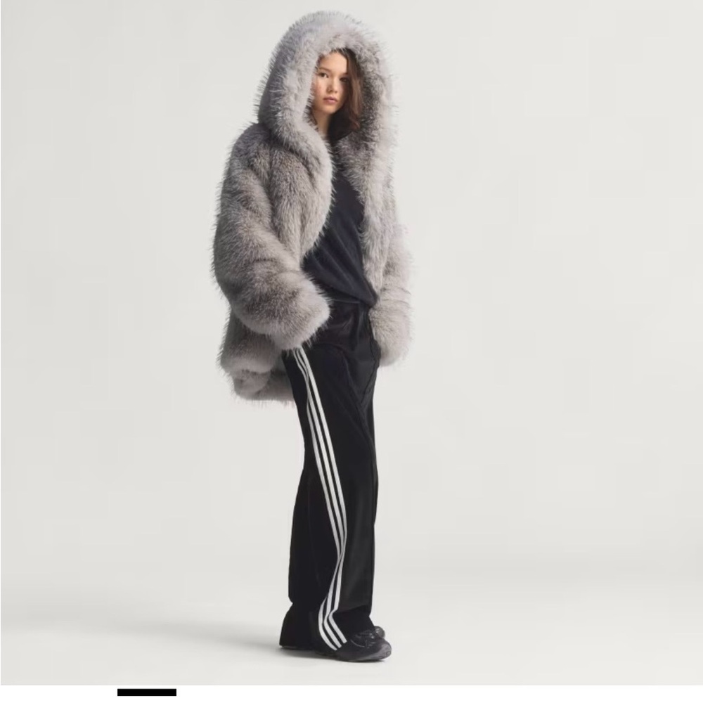 adidas faux fur jacket